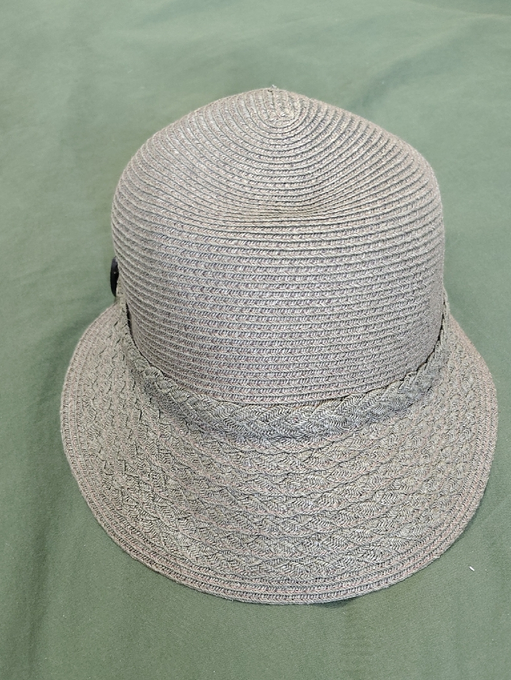 Olive Green Paper Braided Hutkonig Hat - Picture 2 of 5